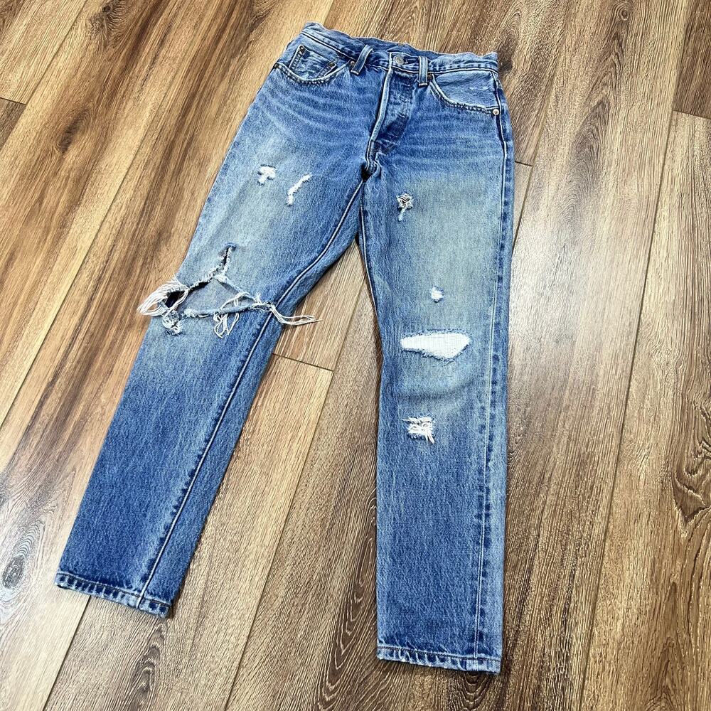 Levi's 501s Skinny white oak cone denim Jeans Selvedge - Picture 2 of 11